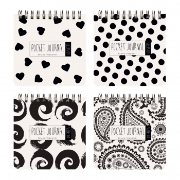 POCKET JOURNAL 105 х 105 мм, 60 Л, (4 ВИДA) НА ГРЕБНЕ BLACKWHITE арт.3-654/01 POCKET JOURNAL 105 х 105 мм, 60 Л, (4 ВИДA) НА ГРЕБНЕ BLACKWHITE арт.3-654/01