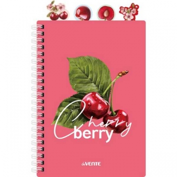 Тетрадь А5 80л на кольцах deVENTE Fruits. Cherry, пласт. обл., 4 пласт.разделителя с фигурн. вырубкой арт.2059501