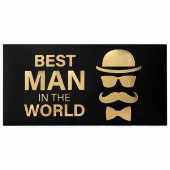 Конверт для денег 82*166мм ЗОЛОТАЯ СКАЗКА BEST MAN IN THE WORLD, фольга арт.113759