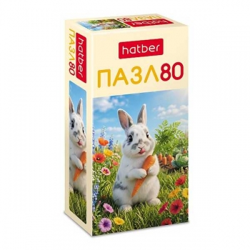 Пазл  80 эл. Hatber Зайка на полянке, 165х230мм арт.80ПЗ5_37234
