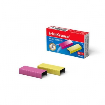Скобы №10 для степлера ErichKrause цветные арт.7140