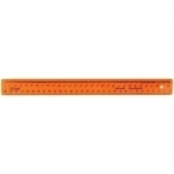Линейка закройщика 30 см  СТАММ, пластиковая, непрозрачная, оранжевая арт.ЛН71