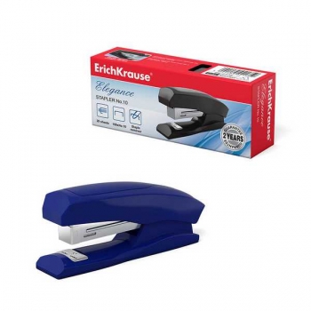 Степлер 10 (20л) ErichKrause Elegance, вмещает 100 скоб, с антистеплером, ассорти арт.2175