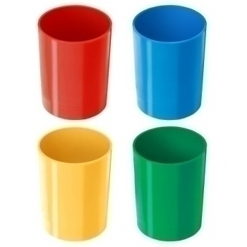 Стакан для школьных принадл. 4 цв. ассорти арт.СН01