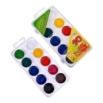 Акварель ПЧЕЛКА, 10цв, пласт.упк., б/к арт.212038