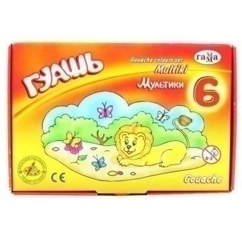 Гуашь МУЛЬТИКИ,  6цв, 20мл арт.221030 Гуашь МУЛЬТИКИ,  6цв, 20мл арт.221030