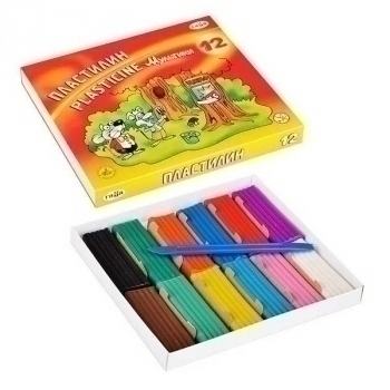 Пластилин МУЛЬТИКИ, 12цв, 240гр со ст. арт. 280018 Пластилин МУЛЬТИКИ, 12цв, 240гр со ст. арт. 280018