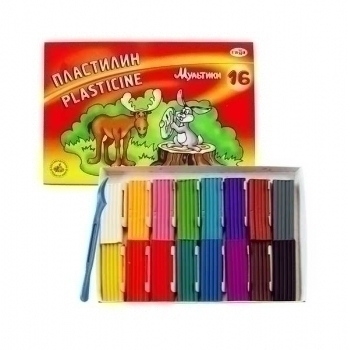 Пластилин МУЛЬТИКИ, 16цв, 320гр со ст. арт. 280027 Пластилин МУЛЬТИКИ, 16цв, 320гр со ст. арт. 280027