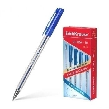 Ручка шариковая ErichKrause ULTRA-10, 0.7мм, игольч. узел, синяя арт.13873 Ручка шариковая ErichKrause ULTRA-10, 0.7мм, игольч. узел, синяя арт.13873