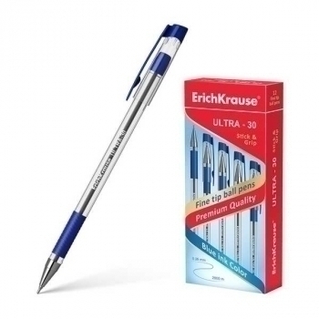 Ручка шариковая ErichKrause ULTRA-30, 0.7, игольч. узел, синяя арт.19613 Ручка шариковая ErichKrause ULTRA-30, 0.7, игольч. узел, синяя арт.19613