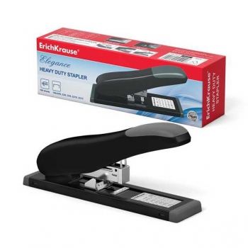Степлер мощный (100л) Erich Krause Elegance, вмещает 100 скоб, черный арт.5410