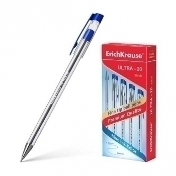 Ручка шариковая ErichKrause ULTRA-20, 0.7мм, игольч. узел, синяя арт.13875