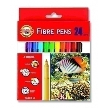 Фломастеры КОН-I-NOOR 24 цв. смываемые водой в карт. уп. арт.771002BD05KS