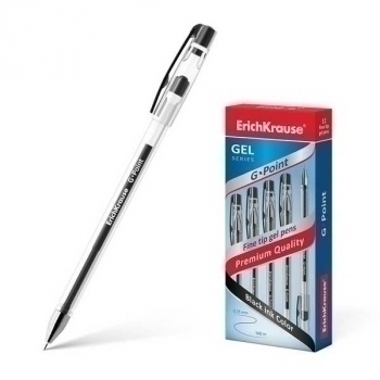 Ручка гелевая ErichKrause G-POINT, 0.38, игольч. узел, черная арт.17628 Ручка гелевая ErichKrause G-POINT, 0.38, игольч. узел, черная арт.17628