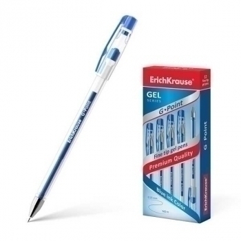 Ручка гелевая ErichKrause G-POINT, 0.38, игольч. узел, синяя арт.17627 Ручка гелевая ErichKrause G-POINT, 0.38, игольч. узел, синяя арт.17627