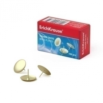 Кнопки канцелярские ErichKrause, омедненные, 100 шт. в карт. кор. арт.24875