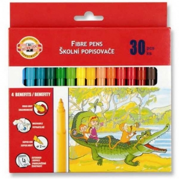 Фломастеры КОН-I-NOOR 30 цв. смываемые водой в карт. уп. арт.771002CJ08KS