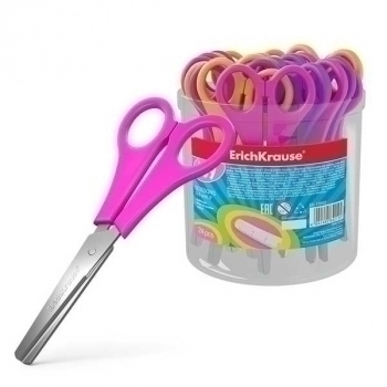 Ножницы ErichKrause Joy 13,5 см, детские, в пласт.стакане арт.15602 Ножницы ErichKrause Joy 13,5 см, детские, в пласт.стакане арт.15602