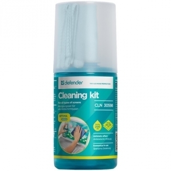 Очищающий комплекс для экранов Defender Optima, 200мл, салфетка из микрофибры 20*20см арт.30598