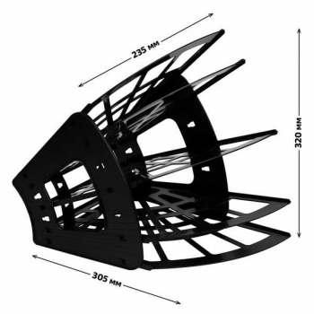 Лоток веерный 5-ти секционный СТАММ ЭКОНОМ (4 отделения) черный арт.ЛТ414