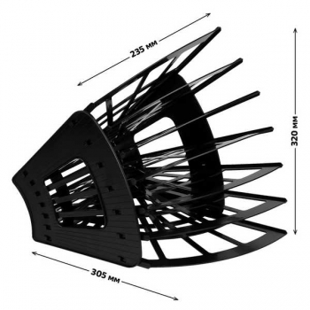 Лоток веерный 7-ми секционный СТАММ ЭКОНОМ (6 отделений) черный арт.ЛТ418