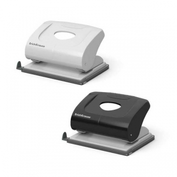 Дырокол (20 л) ErichKrause Elegance с линейкой, ассорти арт.15133