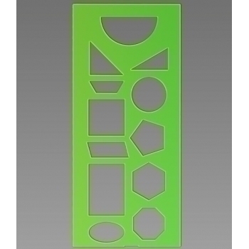 Трафарет геометрич. фигур зеленый арт.ТТ11