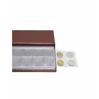 Альбом для монет 105*223, 6 вварных файлов для 72 монет, коричневый арт.2858-104