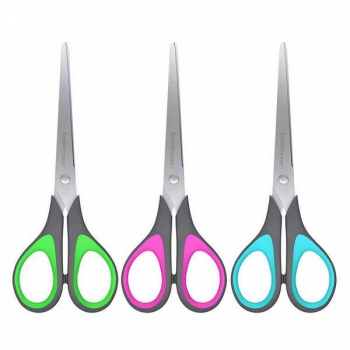 Ножницы ErichKrause EasyCut+ 19 см, двуцветные кольца, карт. блистер арт.35100