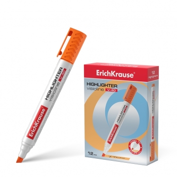 Текстмаркер ErichKrause® Visioline V-40, цвет чернил оранжевый  (в коробке по 12 шт.) арт.30977