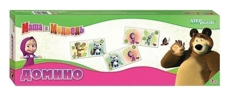 Игра Домино Маша и Медведь, 3+ арт.80116