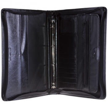 Папка д/документов Astra имп. кожзам, на молнии, кольц. зажим, шир корешок, 12 карманов, ручка арт.ПаКЗ_583