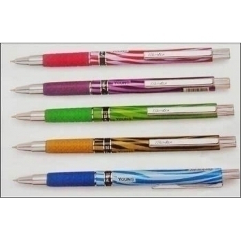 Ручка Montex автомат. Young с син. стержнем, мет.клип, мет. нак-ник, резин. держ-ль, корпус ас-ти, в карт.уп. арт.Young