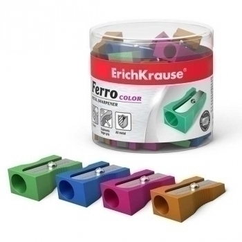 Точилка металлическая ErichKrause FERRO COLOR на одно отверстие арт.38014 Точилка металлическая ErichKrause FERRO COLOR на одно отверстие арт.38014