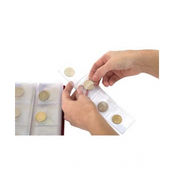 Альбом для монет 224*224, 14 сменных файлов, синий, стилизованный под кожу арт.2855-201