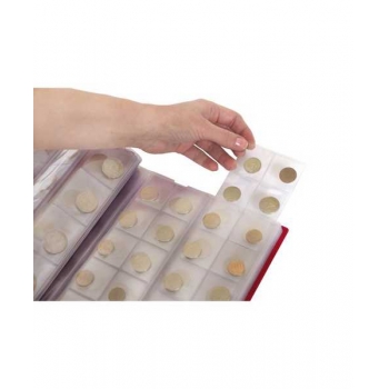 Альбом для монет 224*224, 14 сменных файлов, бордовый, стилизованный под кожу арт.2855-203