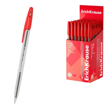 Ручка шариковая ErichKrause R-301 CLASSIC, 1.0мм, красная арт.43186 Ручка шариковая ErichKrause R-301 CLASSIC, 1.0мм, красная арт.43186