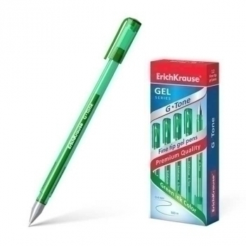 Ручка гелевая ErichKrause G-TONE, 0.5, зеленая арт.39016 Ручка гелевая ErichKrause G-TONE, 0.5, зеленая арт.39016