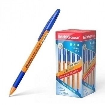 Ручка шариковая ErichKrause R-301 ORANGE StickGrip, 0.7мм, синяя арт.39531 Ручка шариковая ErichKrause R-301 ORANGE StickGrip, 0.7мм, синяя арт.39531