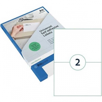 Наклейки 210*148  бел. 2/100 Rillprint  арт.89123