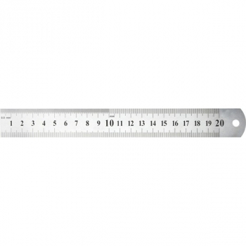 Линейка метал. 20 см deVENTE, двусторонняя, толщина 0,5 мм, в пласт. чехле арт.5091350