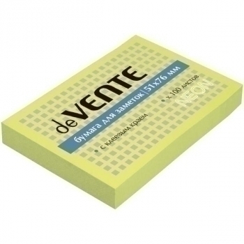 Клейкая бумага д/заметок deVENTE (51*76) 100л, неон зеленая арт.2010313