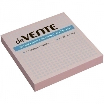 Клейкая бумага д/заметок deVENTE (76*76) 100л, розовая арт.2010327 Клейкая бумага д/заметок deVENTE (76*76) 100л, розовая арт.2010327