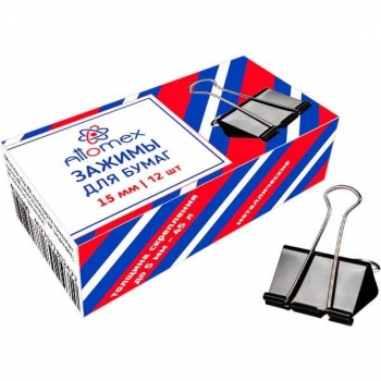 Зажим метал. для бумаг (1,5см) Attomex, черный  арт.4131300