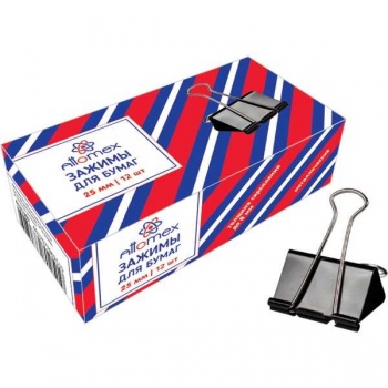 Зажим метал. для бумаг (2,5см) Attomex, черный арт.4131302