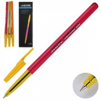 Ручка шариковая deVENTE Summer, 0.5мм, неоновый корпус с полупрозр. держателем, синяя арт. 5073412