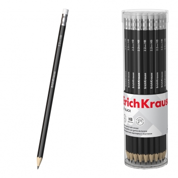 Карандаш ErichKrause HB ч/гр. с ластиком Blend, шестигранный, пластиковый арт.63329