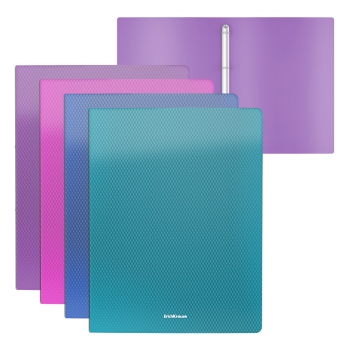 Папка А4 на 4 кольцах 24мм пластик. ErichKrause Diagonal Vivid ассорти арт.47134