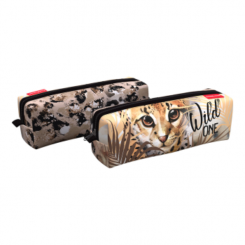 Пенал квадро ErichKrause® 210x70x70мм Wild Cat арт.48484