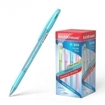 Ручка шариковая ErichKrause R-301 SPRING Stick and Grip, 0.7мм, синяя арт.39532 Ручка шариковая ErichKrause R-301 SPRING Stick and Grip, 0.7мм, синяя арт.39532